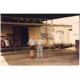 Cliff and Don Risson at Risson's Produce in 1986