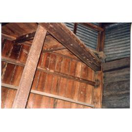 Hand hewn timber boards at Risson's Produce