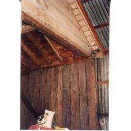 Hand hewn timber boards at Risson's Produce