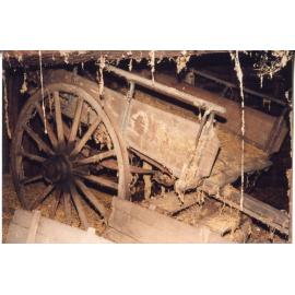 Cart in the cellar of Risson's Produce
