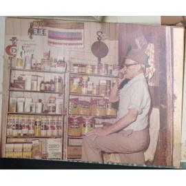 Cliff Risson on the phone in Risson's Produce