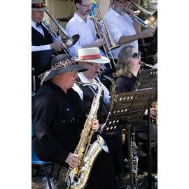 Saxophone section of the Ipswich City Big Band performing a the Marburg Meander, event held as part of Galvanized: A Festival of Heritage, Marburg, Ipswich, September 2026
