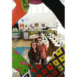 Art teacher Lorraine Kitching director of Arts Alive Ipswich Suzanne Matulich, Ipswich, 25 May 2013