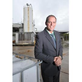 Real Estate Agent Damian McMahon at the former Jacaranda Milk Factory in Booval which is for sale, Ipswich, 14th May 2013