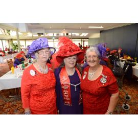 Fay Vinson, Sam Butterfield and Margaret Hesse at The Bonzer Sheilas Australia's Biggest Morning Tea at Ipswich Golf Club, Ipswich, 15 May 2013