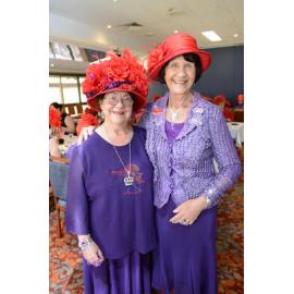 Lynette Hoskins-Meech and Lorraine Voigt at The Bonzer Sheilas Australia's Biggest Morning Tea at Ipswich Golf Club, Ipswich, 15 May 2013
