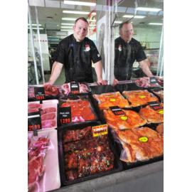 John Farquhar has moved his business 'Mall Butchery' into the vacated butcher shop in the Ipswich Mall, Ipswich, 9th May 2013