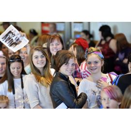 Fans of The Collective wait at Riverlink Shopping Centre, Ipswich, 17 May 2013