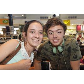Hannah Neuendorf, 14, with Jayden Sierra from The Collective, Ipswich, 17 May 2013