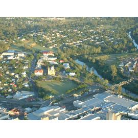 Ipswich CBD aerial photograph taken from a hot air balloon, ca.2002