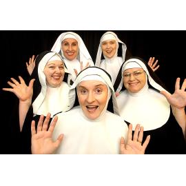 Melissa Fellows, Denelle Rosenberg, Lauren Van de Ven, Kate Hoepner, and Karen Adamson at the Orpheous Chorale complex for "Nunsense 2", Ipswich, 5 February 2005 