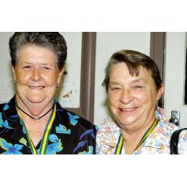 Dawn Bassatt and Carol Cunningham at Rosewood Baptist Hall receiving Certificates of appreciation for volunteers at Cabanda Lodge, Ipswich, 7 February 2005