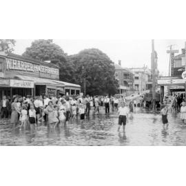 Brisbane Street, Ipswich, during flooding in the 1940s