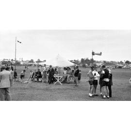 Race meet at Bundamba, Ipswich, cycle track, 1940