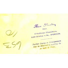 Trademark of photographer Bon Hadley, Ipswich, c.1940
