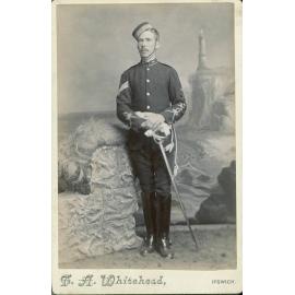 Soldier in Boer War military uniform, Ipswich, c.1900