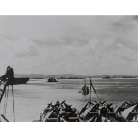 Taken from the bow of HMAS Ipswich (I), Tokyo Bay, Japan, 1945