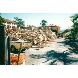 Demolition of nursing accommodation at Ipswich General Hospital, Ipswich, 1997