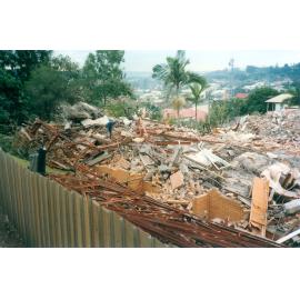 Demolition of the nursing staffs'staff quarters, Ipswich General Hospital, Ipswich, 1997