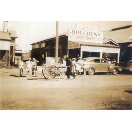 May procession passing Boughen's Electrical Store, Rosewood, Ipswich, c.1950