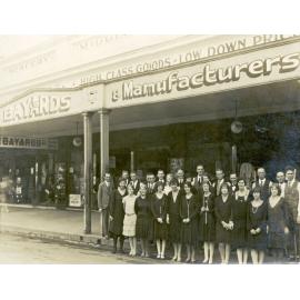 Staff in front of Bayard's, Brisbane Street, Ipswich, 1934