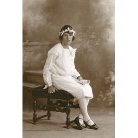 Ivy May Teves in her confirmation dress, Ipswich, c.1925