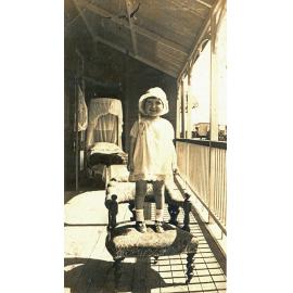 Maureen Kerwin at the home at 10 Moffatt Street, Ipswich, 1928