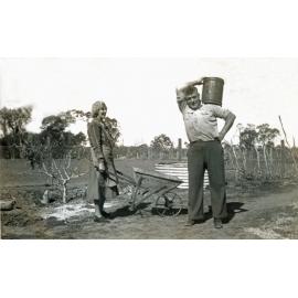 Dan and Edna (Maisie) Dempsey (O'Dempsey) on their farm at Ripley, Ipswich, 1950s
