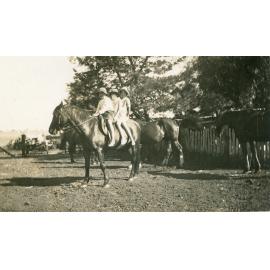 Children on horseback at a farm at Prenzlau, 1910s