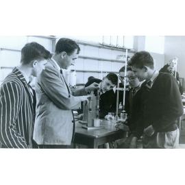 Ipswich Grammar School students in physics block, Ipswich, 1963