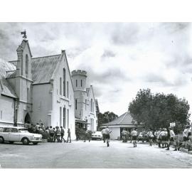 Ipswich Grammar School grounds with students, Ipswich, 1970s