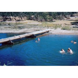 Swimming at Colleges Crossing, Chuwar, Ipswich, 1958