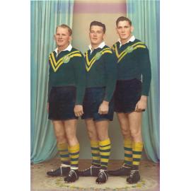 Rugby League front rowers for the Ipswich, Queensland and Australian Kangaroo Tour  teams of 1959, Gary Parcell, Noel Kelly and Dud Beattie 1959