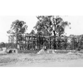 Grenadier Circle, Ebbw Vale, Ipswich,constructing house, April 1960