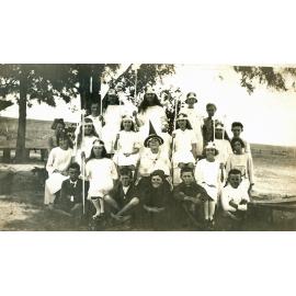 Students in fancy dress, from Marburg School, Marburg, Ipswich, 1920s