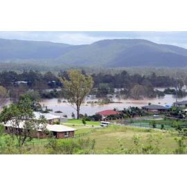Flood waters behind Riverside Estate, Karalee, Ipswich, 2011