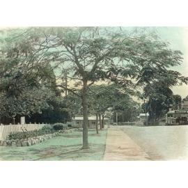 Fiveways, from Queen Victoria Parade looking towards Brisbane Road, Ipswich, 1940s