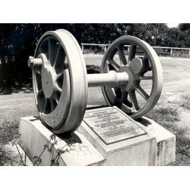 Monument to Queensland's first railway line, Grandchester, Ipswich, 1965