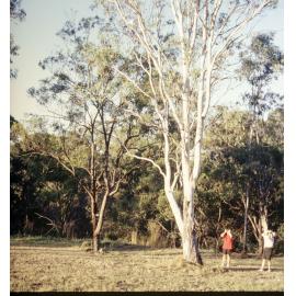 Two people sight-seeing, thought to be at Colleges Crossing, Chuwar, Ipswich, 1991