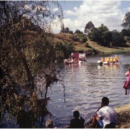 Raft races thought to be at Colleges Crossing, Chuwar, Ipswich, 1991