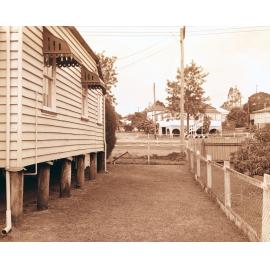 Side yard view of an unidentified house in Ipswich c.1979