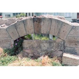 Remains of sandstone footings of Johnston's Brewery at 14 Bremer Street, Ipswich, 1982