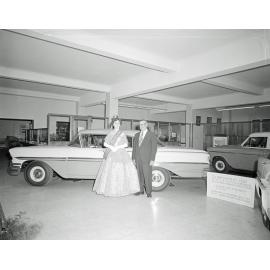 Faulkner Motors Show Room, Miss Mannicarna, Brisbane Street, Ipswich, 1958