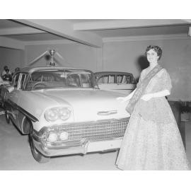 Faulkner Motors Show Room, Miss Mannicarna, Brisbane Street, Ipswich, 1958