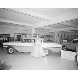 Faulkner Motors Show Room, Miss Mannicarna, Brisbane Street, Ipswich, 1958