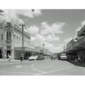 Brisbane and Ellenborough Streets corner, Ipswich, 1959
