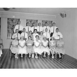 Vacuum Oil Company Pty Ltd. staff, believed to be with partners, Ipswich, 1960
