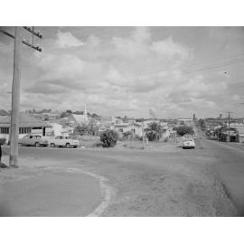 Streetscape of the corner of Brisbane & Thorn Streets, Ipswich, 1961
