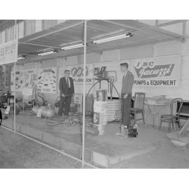 Product demonstration by staff at Mining & Hardware Supplies exterior display, Ipswich Show, Ipswich, 1961