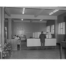 Interior of Commonwealth Employment Service, staff, corner of Brisbane and East Streets, Ipswich, 1963